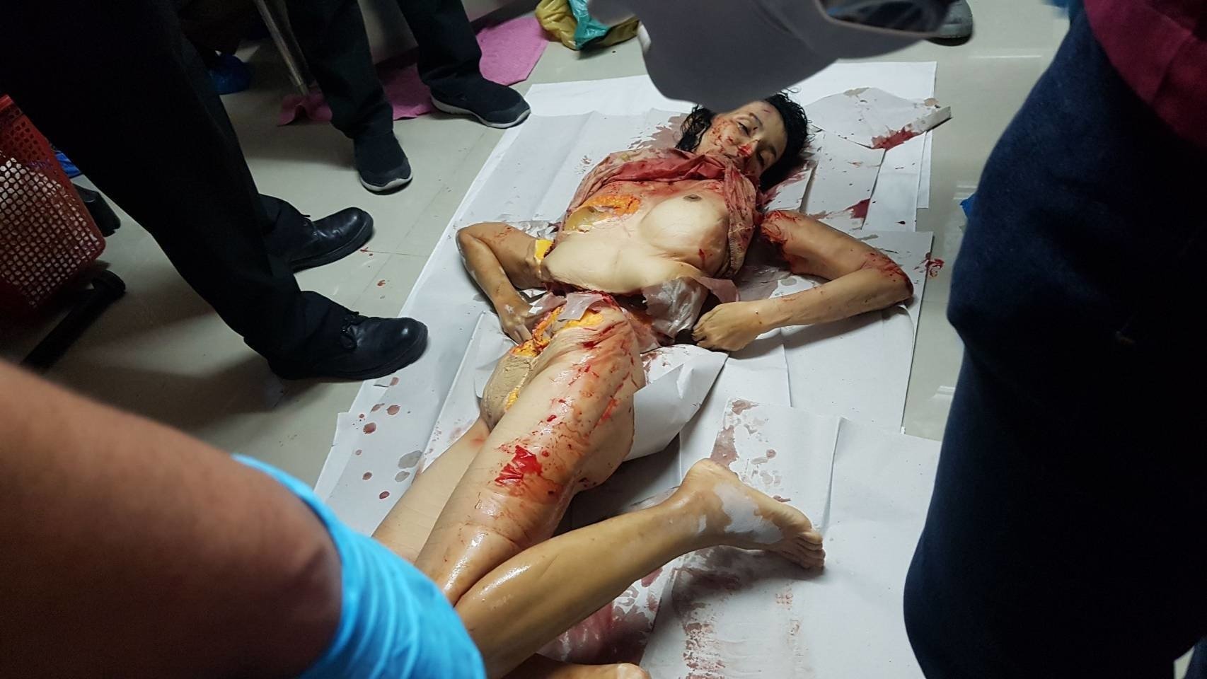 the woman was killed and chopped by her son