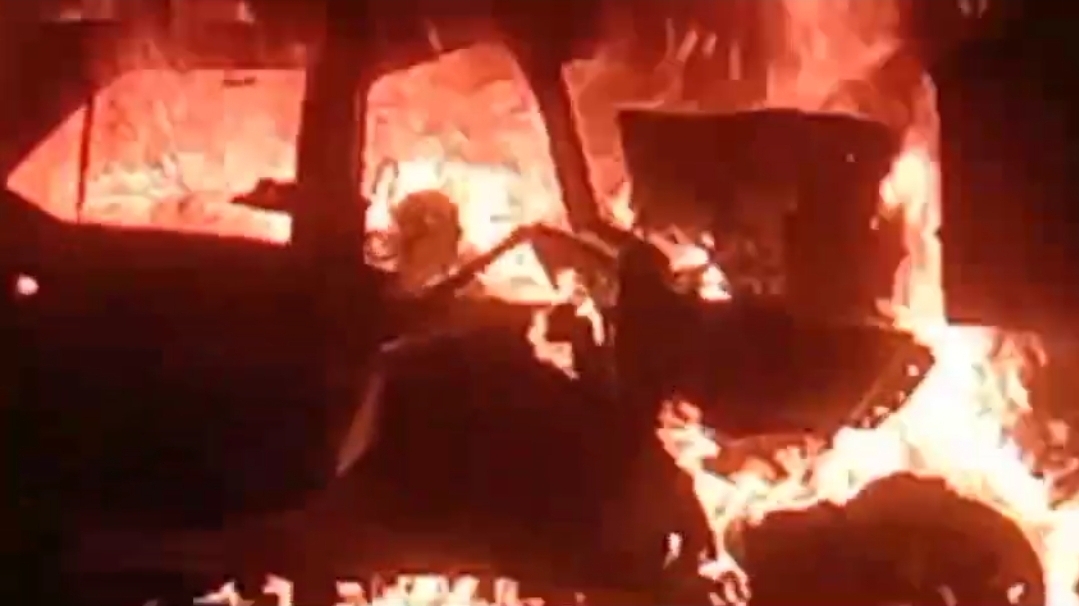 Still shots: Indian Car Driver Was Incinerated After Collision