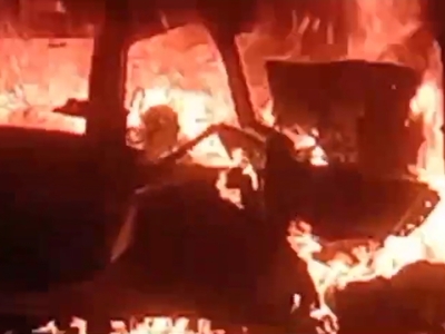 Still shots: Indian Car Driver Was Incinerated After Collision