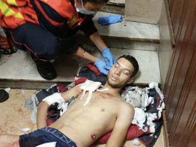 Nice in France terror attack victim & terrorists after being shot by police.