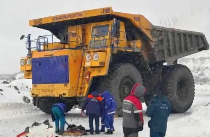 Russian woman got her head crushed by large mining truck
