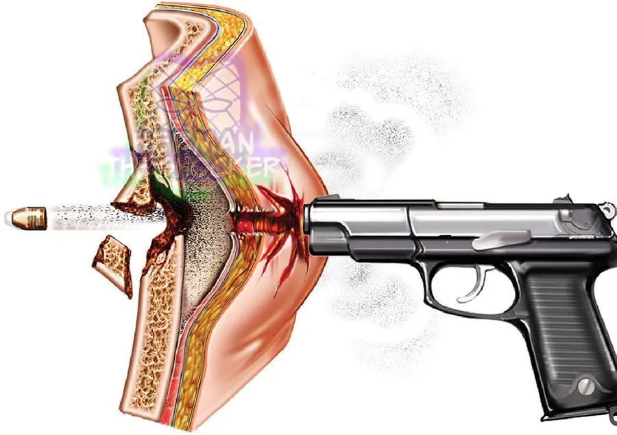 A Hard-Contact Gunshot Wound Of The Head