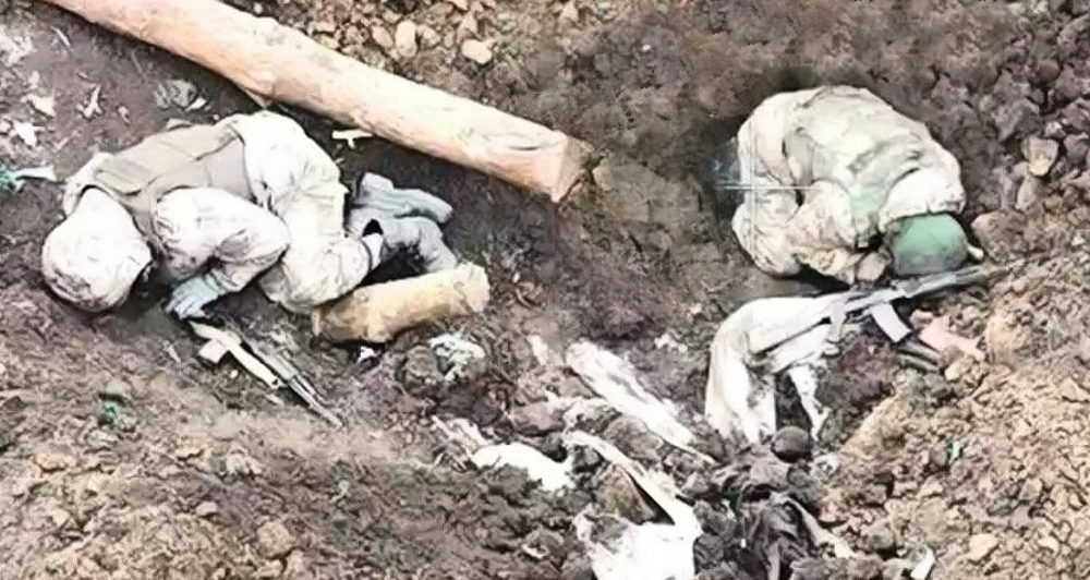 KIA Russian soldiers after their position was hit by artillery