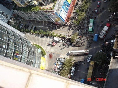 Suicide jumper nearly split in half