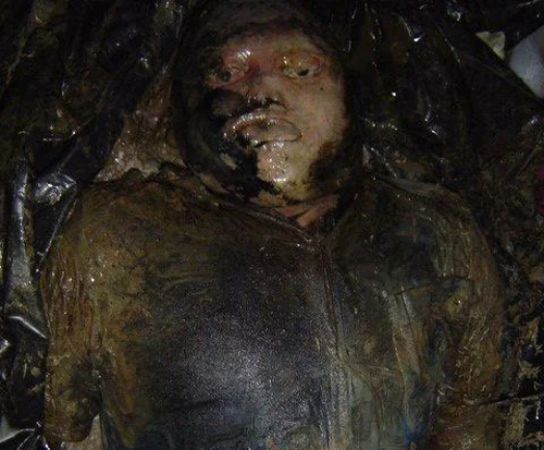 A mix of decaying corpses