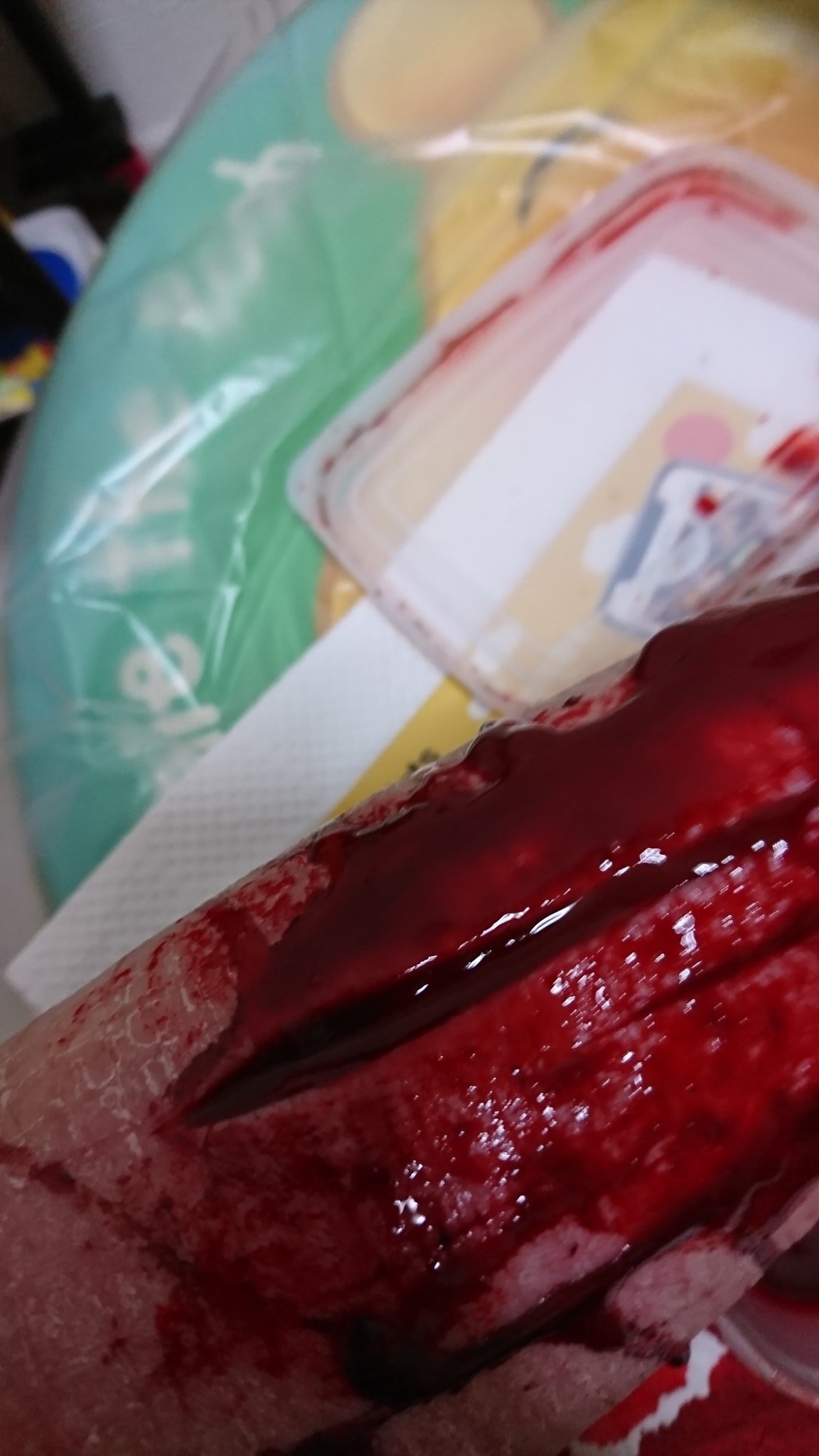 Depressed teenager bloody self harm