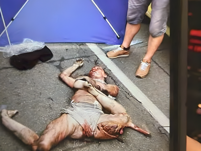 Aftermath of BUS driving over idiots 