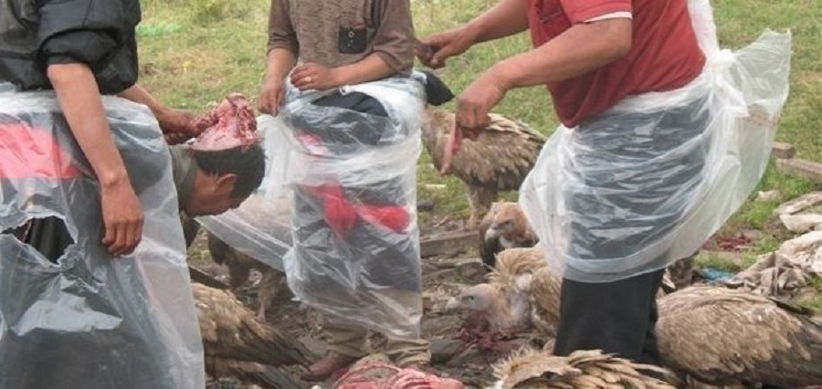 Tibetan Funeral Service Prepares Lunch for Vultures
