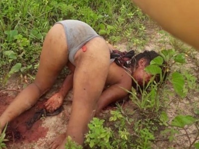 Young Brazilian prostitute shoot dead in weird position 