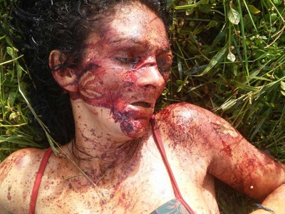 Meth head prostitute found stabbed to death .