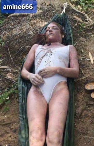 Sexy young woman in swimsuit drowned.