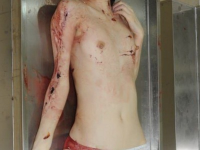 Two innocent looking Chinese sisters gored by psycho with sword 