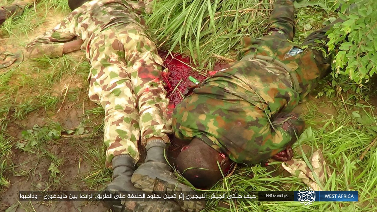 ambush of the caliphate soldiers in a convoy of nigerian army vehicles (Pictures)