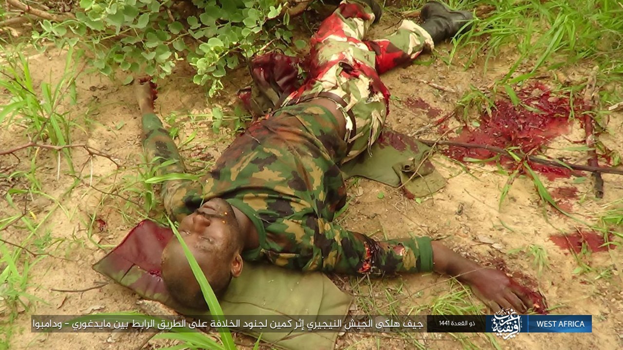 ambush of the caliphate soldiers in a convoy of nigerian army vehicles (Pictures)
