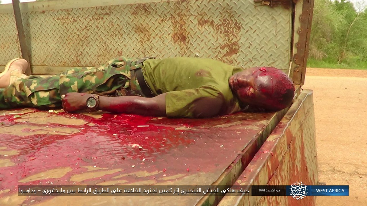 ambush of the caliphate soldiers in a convoy of nigerian army vehicles (Pictures)