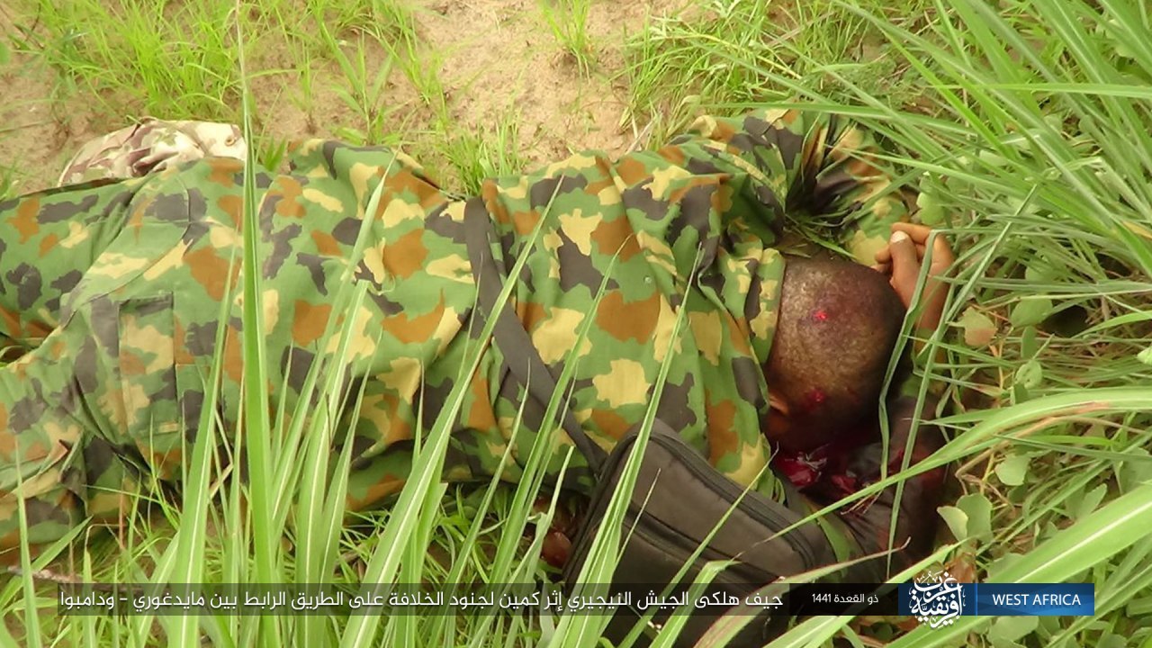 ambush of the caliphate soldiers in a convoy of nigerian army vehicles (Pictures)
