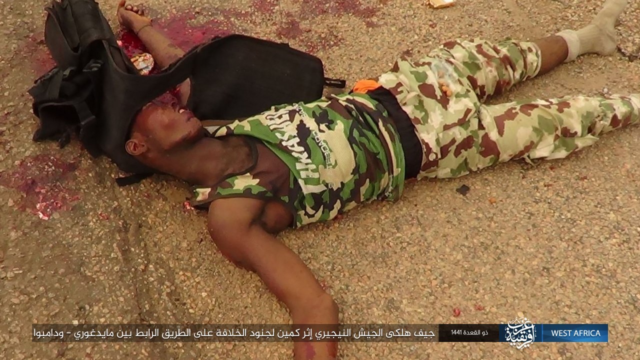 ambush of the caliphate soldiers in a convoy of nigerian army vehicles (Pictures)