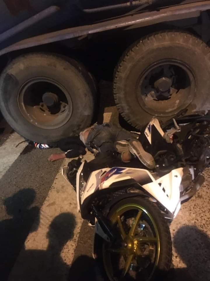 Fatal accident, man crushed by truck