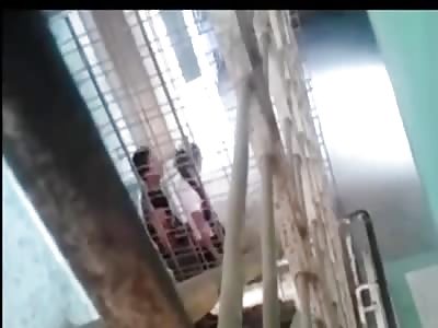 Couple Quick Fuck in the Staircase 