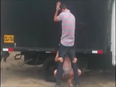 Hardcore Woman Sucks and Fucks Truck Driver in the Roadside