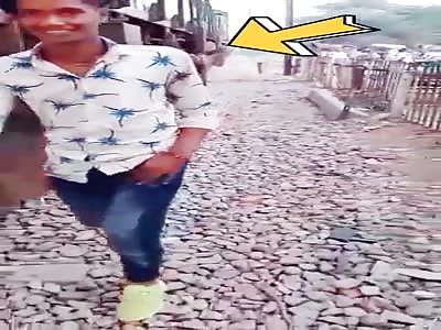 idiot hit by train 