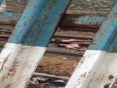 aftermath of guy sliced in half