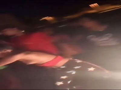 Ghetto Bitch Battle Tits Out on the Street.
