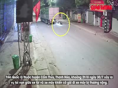 Women confront truck