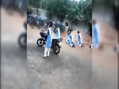 Indian school girls medieval punishment.