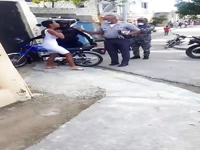 Woman Fights with Police