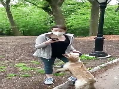 RACIST WHITE WOMAN CALL POLICE ON BLACK MAN OVER DOG