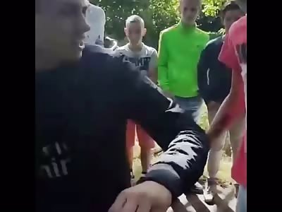 Tall Dutch Philipp Plein boy beats another Dutch guy.