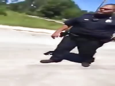 Aftermath footage of a man ran over by his girlfriend