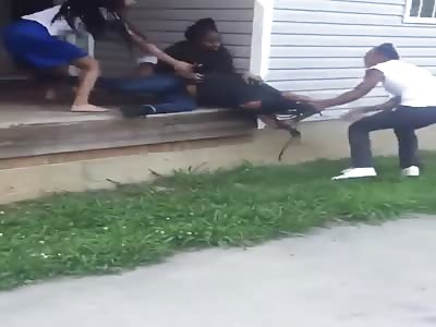 Kids watch their mother getting attacked by another bitch at their hou