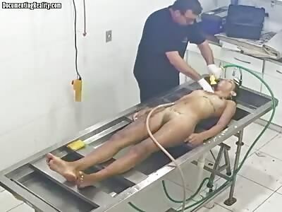 Woman Embalmed in the morgue 