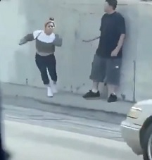 Girl runs into a car