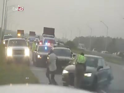 Cop gets hit by a car