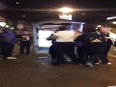 Bouncers fight at Leeds nightclub.