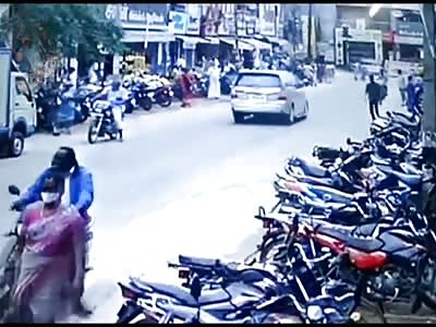 Woman ran over by a bus