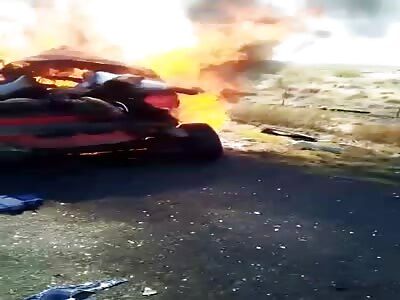 Bodies Burning After Accident