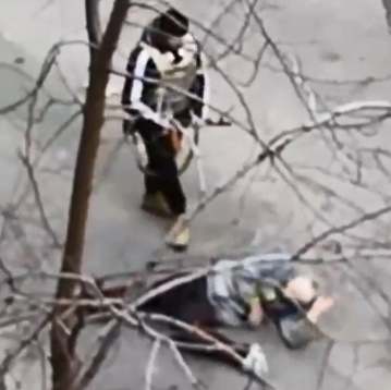 Ukraine - Old Dude Shot For Breaking Curfew