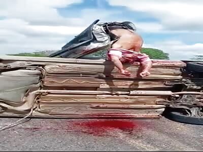 Dude Hanging After Crash