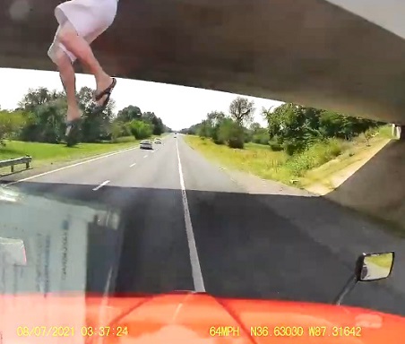 U.S.,Truck Hits Bridge Jumper.