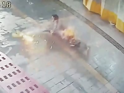 Motorist catches fire after flames burst out of minibus in northwester