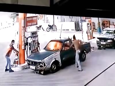 Junky Car Catches Fire