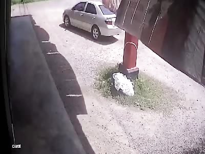 Shopper shows epic reflexes to leap away from out-of-control car hurtl