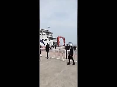 Huge ball of fire bursts out of ship