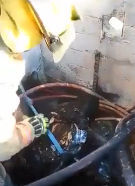 The cable thief didn't have a good day