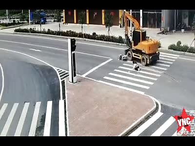 Scooter Vs Excavator accident.