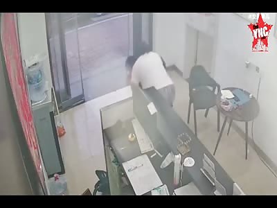 The boy is choking on cherry